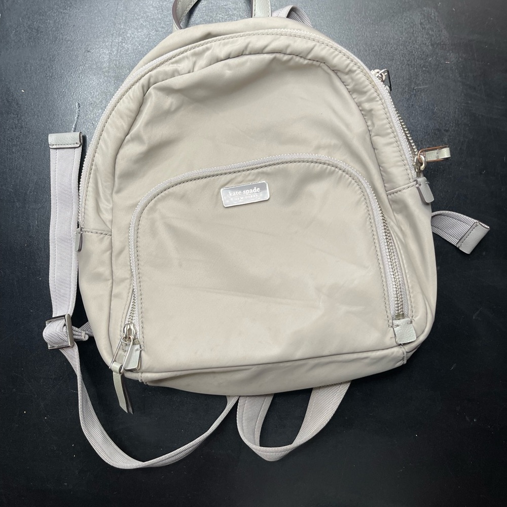 Kate Spade Light Gray Backpack - image 1